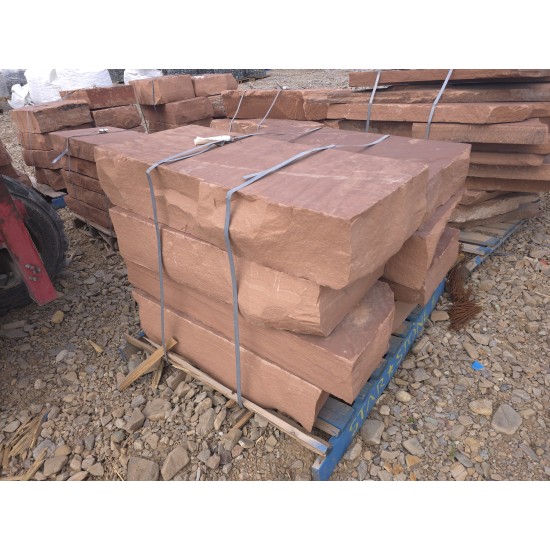 4'L X 6-10" Rise Red Cliff Stone Steps