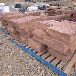 3'L X 6-10" Rise Red Cliff Stone Steps