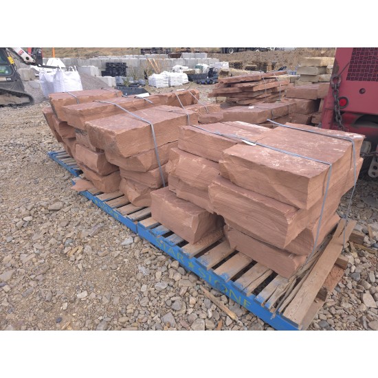 3'L X 6-10" Rise Red Cliff Stone Steps